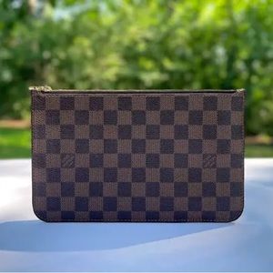 Monogram Wristlet with red interior